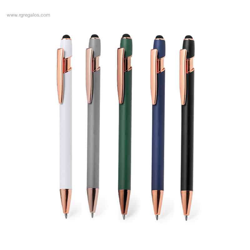 Bolígrafo puntero aluminio detalles cobre
