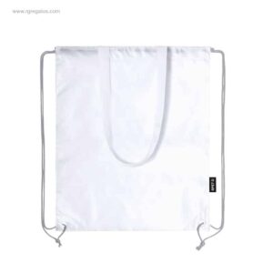 Bolsa mochila cuerdas RPET blanca