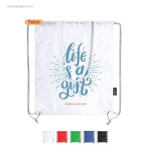 Bolsa mochila cuerdas RPET publicitaria