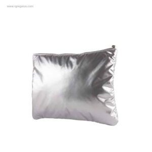 Neceser acolchado metalizado plata
