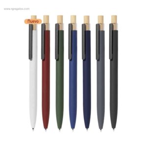 Bolígrafo-aluminio-reciclado-tacto-goma-personalizado