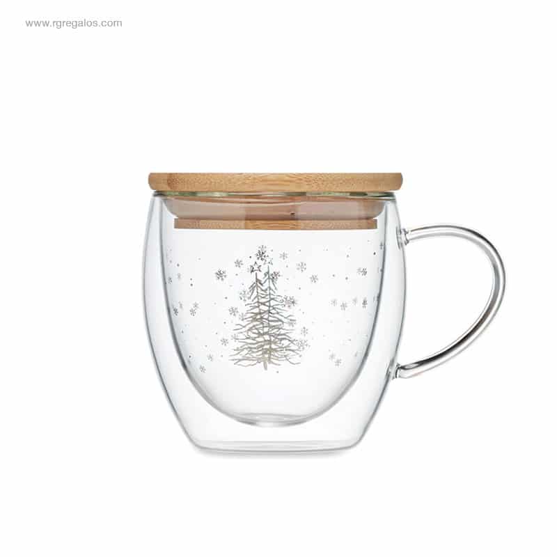 Taza navidad borosilicato  diseño árbol