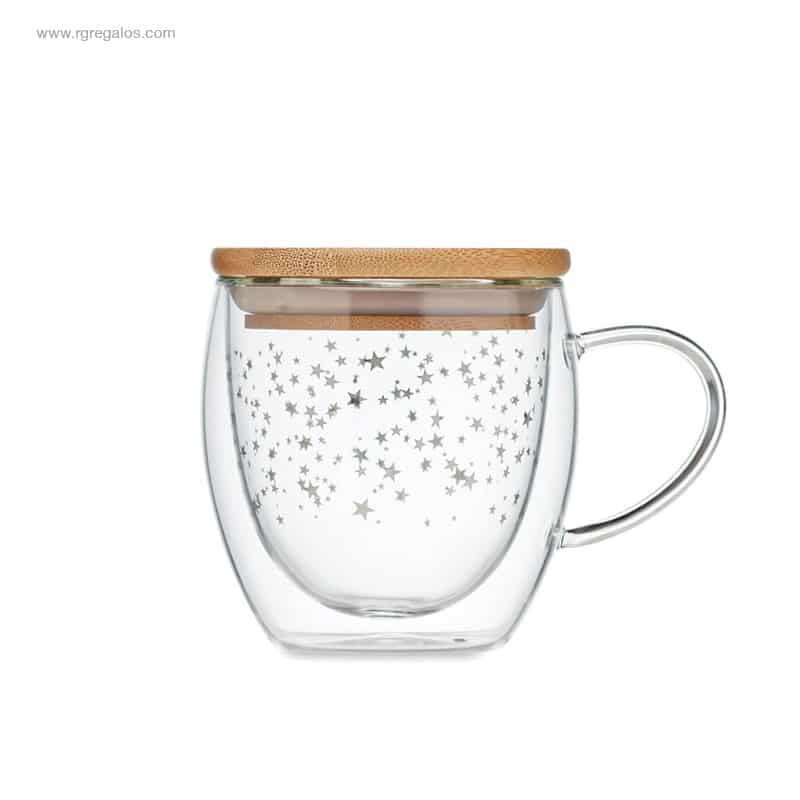 Taza navidad borosilicato  diseño estrellas