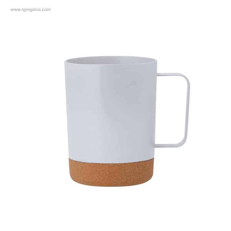 Taza PP reciclado y corcho blanca