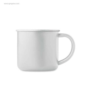 Taza acero inox reciclado 300ml blanca para logo