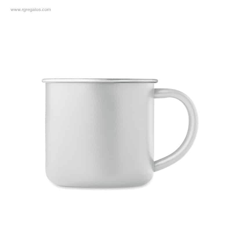 Taza acero inox reciclado 300ml blanca para logo
