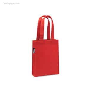 Bolsa fieltro RPET pequeña personalizada roja con fuelle