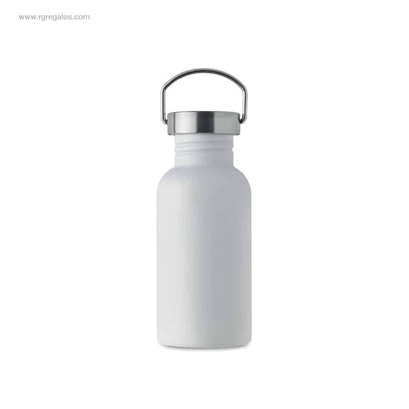 Botella acero inox reciclado con asa blanca