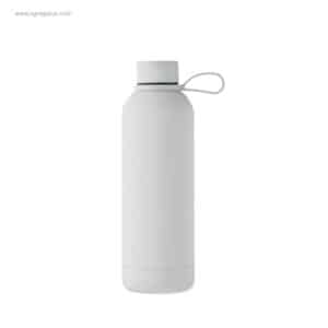 Botella acero inox reciclado tacto suave blanca