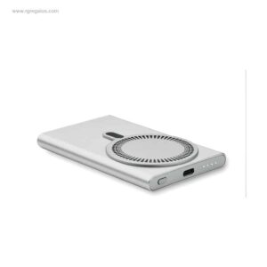 Cargador inalámbrico magnético aluminio reciclado plata