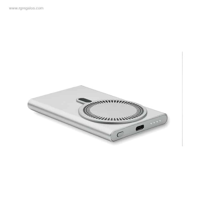 Cargador inalámbrico magnético aluminio reciclado plata