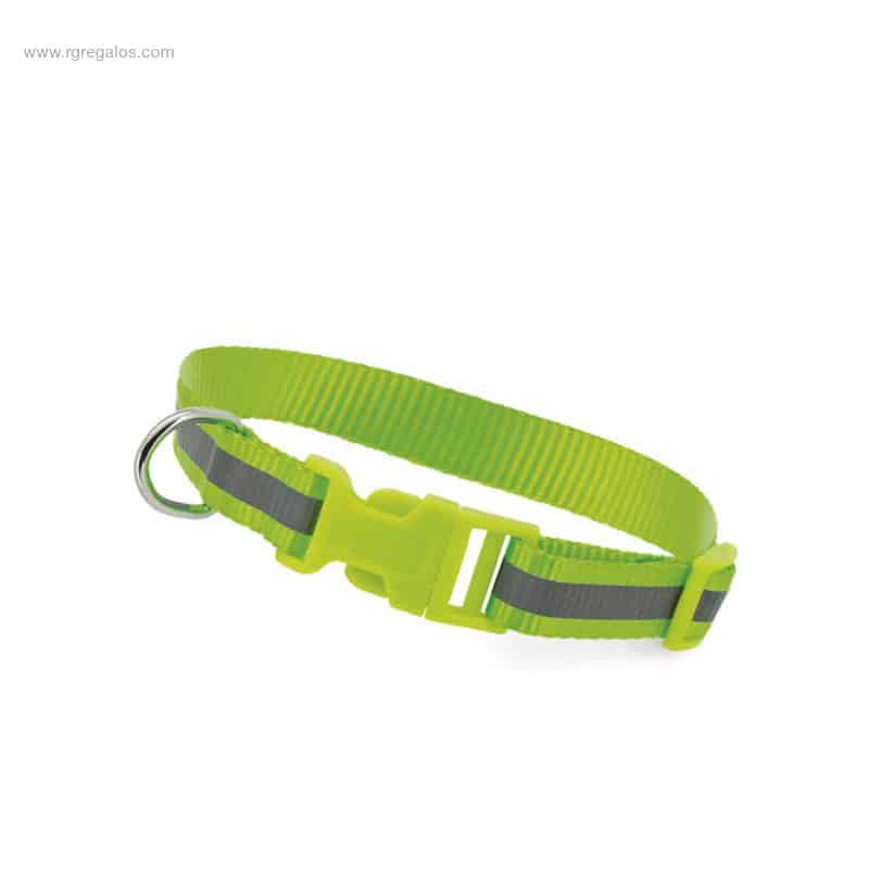 Collar reflectante personalizado mascotas verde