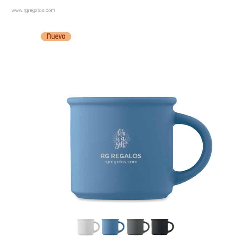 Taza cerámica vintage mate para logo