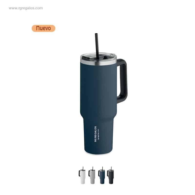 Taza térmica personalizada con pajita