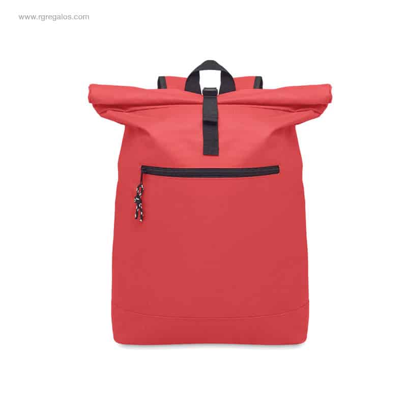 Mochila personalizada cierre roll top roja