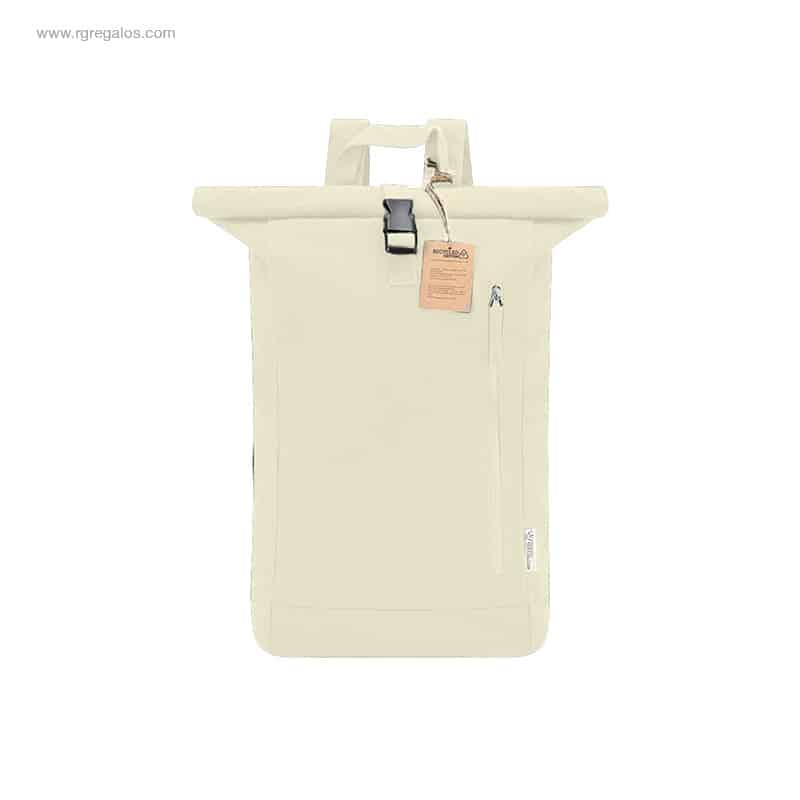 Mochila personalizada roll top algodón reciclado natural
