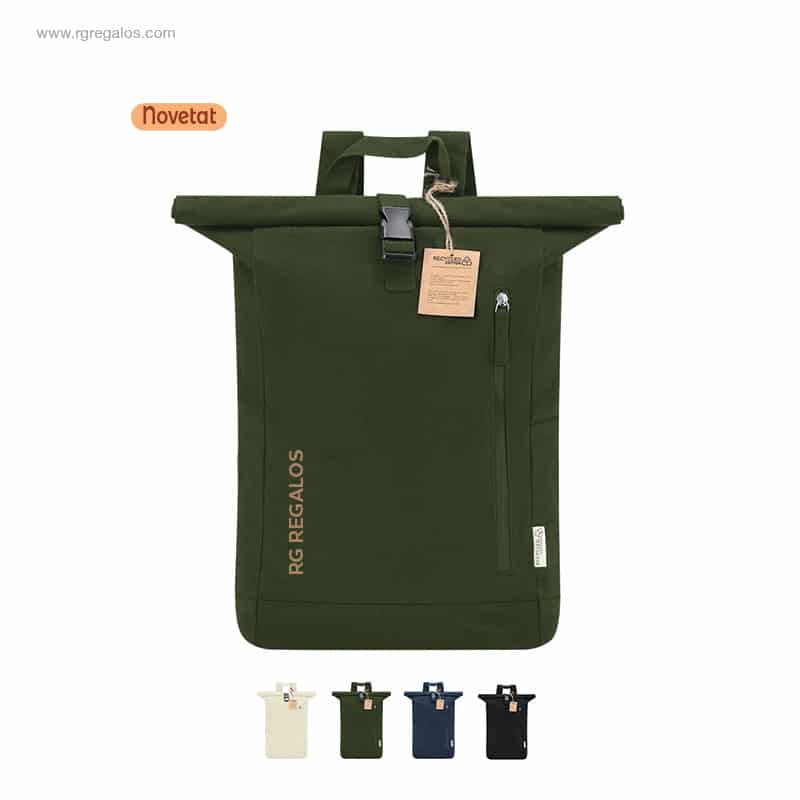 Motxilla personalitzada roll top cotó reciclat
