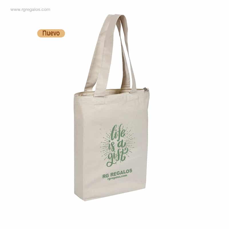 Bolsa algodón cierre cremallera personalizada