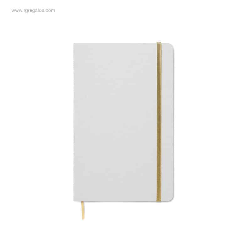 Libreta A5 reciclada personalizada premium dorada