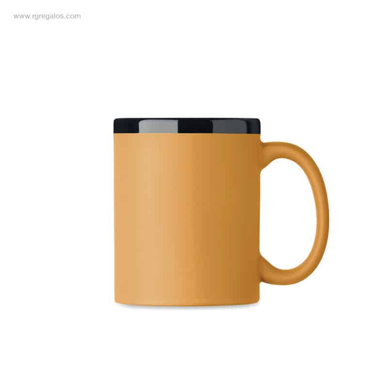 Taza personalizada tacto suave amarillo