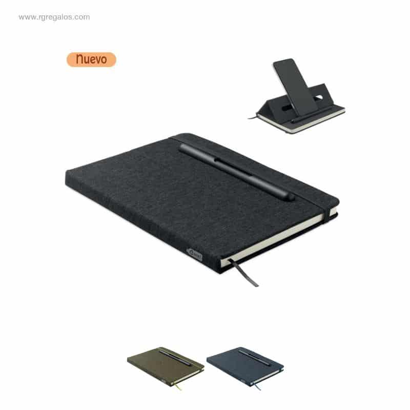 Libreta A5 con soporte para teléfono personalizada