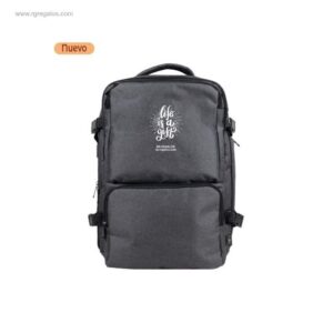 Mochila RPET 300D personalizada con bolsillo antirrobo y compartimento isotérmico