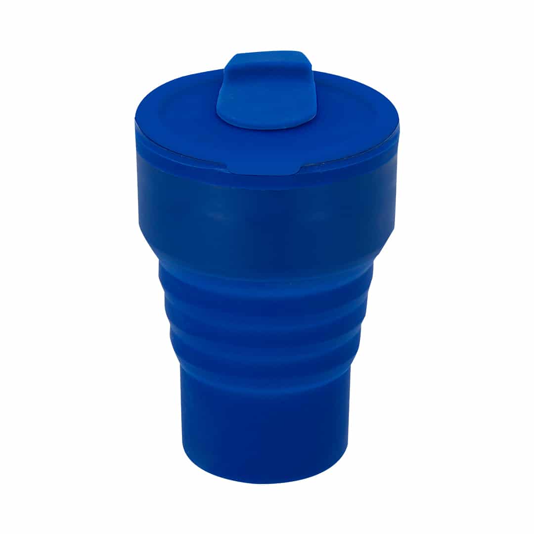 Vaso plegable silicona regalo personalizado azul