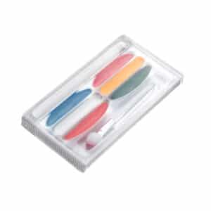 Perspectiva en angle del kit de pintures compacte tancat per a articles publicitaris en esdeveniments