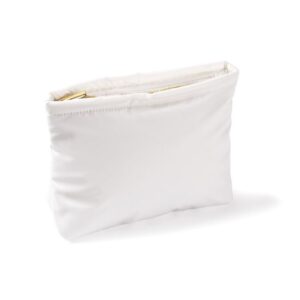 Vista lateral del necesser encoixinat blanc sense personalització per a marxandatge d'hotels