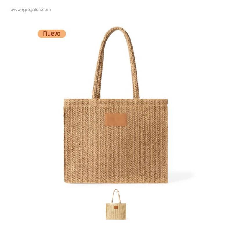 Bolsa de gran capacidad fabricada en mezcla de papel y poliéster con acabado tipo kraft para regalos ecológicos